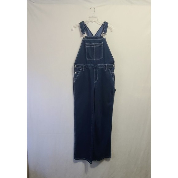 Wild Fable Denim Overalls Women's Size M Dark Wash Y2K - Picture 1 of 9